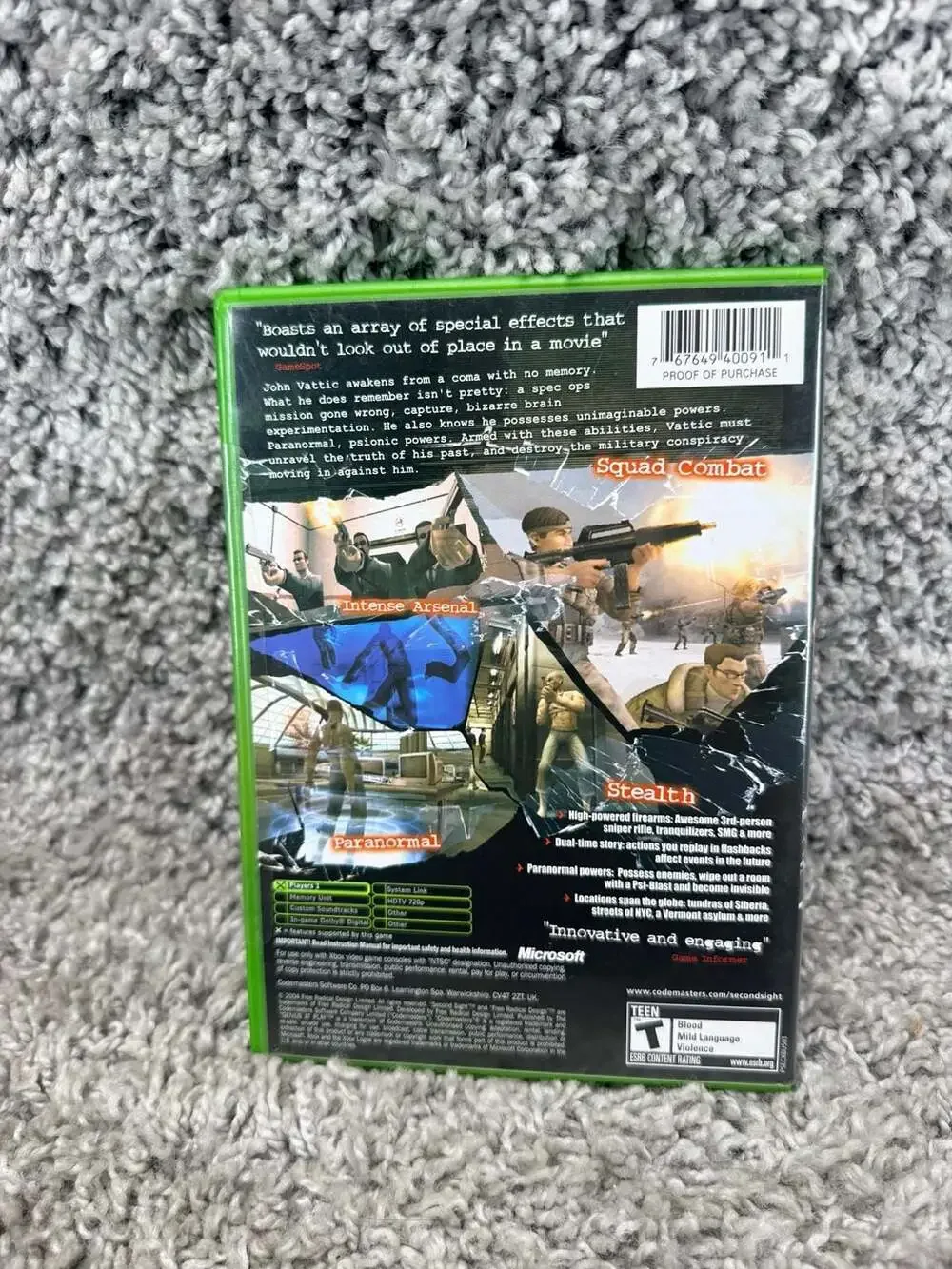 Second Sight for Microsoft Xbox (Complete with Manual)